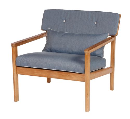Atom DS armchair &amp; cushion set (teak / denim / carbon sky)